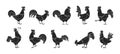 Cock of animal isolated black,simple set icon.Vector illustration set rooster cockerel.Vector black,simple icon cock of Royalty Free Stock Photo