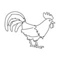 Cock of animal vector icon.Outline,line vector icon isolated on white background cock of animal. Royalty Free Stock Photo