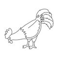 Cock of animal vector icon.Outline,line vector icon isolated on white background cock of animal. Royalty Free Stock Photo