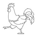 Cock of animal vector icon.Outline,line vector icon isolated on white background cock of animal. Royalty Free Stock Photo