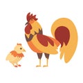 and Chicken. Vector Royalty Free Stock Photo