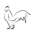 Cock or rooster outline simple icon