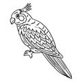 Cockatiel Bird Isolated Coloring Page for Kids