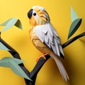 Diy Cockatiel Paper Craft With Eye-catching Polygon Design