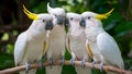 Cockatoo Convocation: Unity in Feathers. Concept Animal Photography, Feathers Galore, Cockatoo