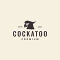 Cockatoo head hipster logo design