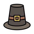 Cockel hat icon, Thanksgiving related vector Royalty Free Stock Photo