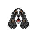 Cocker Spaniel. Dog breed. Dog muzzle, face, head. Vector.