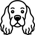 Cocker spaniel dog head front view outline icon vector AI generated Royalty Free Stock Photo