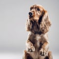 Cocker spaniel looking up at the camera Royalty Free Stock Photo