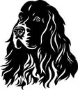 Cocker spaniel - minimalist and flat logo - vector illustration Royalty Free Stock Photo