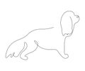 Cocker spaniel puppy silhouette line drawing vector illustration