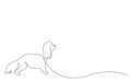 Cocker spaniel silhouette line drawing vector illustration Royalty Free Stock Photo