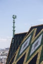 A cockerel figurine on the roof spire of St. Stephen\'s Cathedral in Vienna