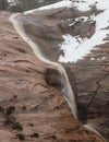 Cockeye falls full of snow melt in Zion Nat. park, Utah, USA Royalty Free Stock Photo
