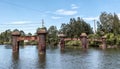 Cockle Creek, NSW ruins of old train bridge Australia