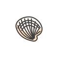 Cockles mollusk filled outline icon