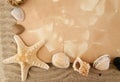 Cockleshells, stone, paper Royalty Free Stock Photo