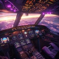 Cockpit of an Airplane Royalty Free Stock Photo