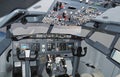 Cockpit of a Boeing 737 airplane Royalty Free Stock Photo