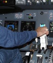 Cockpit of a Boeing 737 airplane Royalty Free Stock Photo