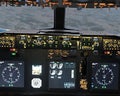 Cockpit of a Boeing 737 airplane Royalty Free Stock Photo