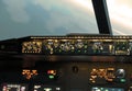 Cockpit of a Boeing 737 airplane Royalty Free Stock Photo