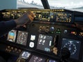 Cockpit of a Boeing 737 airplane Royalty Free Stock Photo