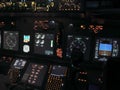 Cockpit of a Boeing 737 airplane Royalty Free Stock Photo