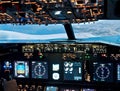 Cockpit of a Boeing 737 airplane Royalty Free Stock Photo