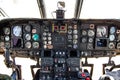 Cockpit of the Boeing Vertol CH-46 Sea Knight of the United States Marine Corps landed on the beach at Coney Island in Brooklyn