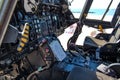 Cockpit of Boeing Vertol CH-46 Sea Knight of the United States Marine Corps landed on the beach at Coney Island in Brooklyn