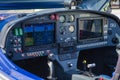 Cockpit Control CLoseup of Panel of the small private jet Aircraft BRM - Aero Bristell Royalty Free Stock Photo