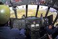 Cockpit of Mi-8AMTSH RF-91276 helicopter of Russian air force pictured during Victory Day parade.