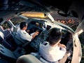Cockpit of modern passenger jet aircraft. Royalty Free Stock Photo
