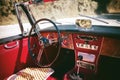 Vintage sport car cockpit Royalty Free Stock Photo