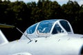 Cockpit of an old silver Russian fighter jet Royalty Free Stock Photo