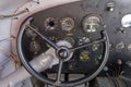 Cockpit of an old soviet propeller airplane