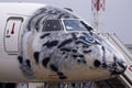 Cockpit of the P4-KHA Air Astana Embraer E190-E2 aircraft in the snow leopard livery