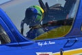 Cockpit pilot close-up minutes before takeoff