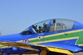 Cockpit pilot close-up minutes before takeoff