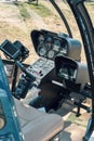 Cockpit of Robinson R66 helicopter Royalty Free Stock Photo