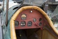 Cockpit of SE5 replica of a Royal Air Force biplane