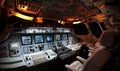 Photo of the control panel inside a space shuttle cockpit Royalty Free Stock Photo