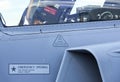 Cockpit of a tactical jet fighter with seat