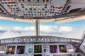 cockpit view of a commercial jet Royalty Free Stock Photo