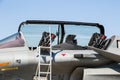 Cockpit view of a French Air Force Dassault Rafale fighter jet Royalty Free Stock Photo