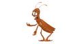 Funny cockroach with an offended face in cartoon style