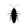 Cockroach bug vector icon. Roach silhouette insect black icon illustration pest.