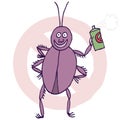 Cockroach and bugspray Royalty Free Stock Photo